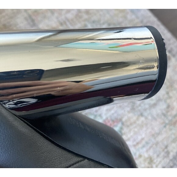 Opening Ceremony Dylan Stretch Leather Gray Ankle Boots Size 38 Chrome Heel - Picture 9 of 10